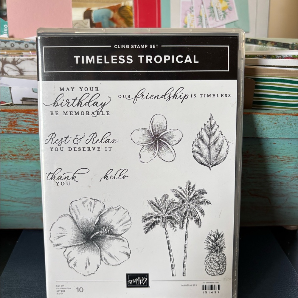 Stampin Up! Timeless Tropical Cling Stamp & Die Set